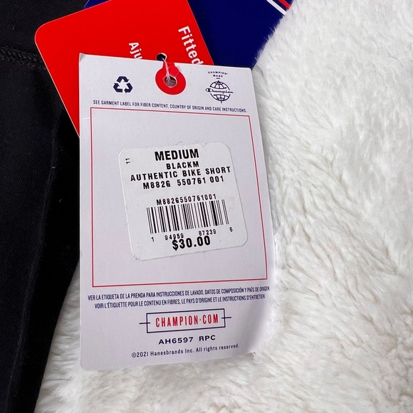 Champion Women's Athletic Black Logo Bike Compression Shorts Size Medium NWT - Picture 9 of 14